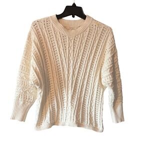 Maurices Cream Cable Knit Open‎ Weave Sweater Size M